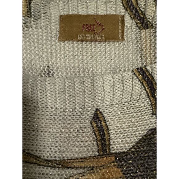 Free For Humanity Italian Equestrian Light Open Knit Sweater/Old Money, Horses L - Picture 4 of 6